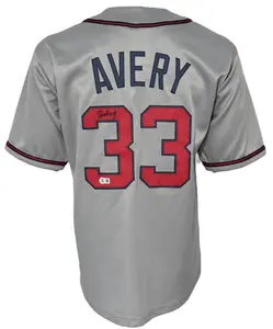 Atlanta Braves Steve Avery Autographed Pro Style Grey Jersey BAS Authenticated