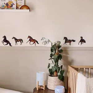 4 Piece Horse Galloping Decorative Wall Stickers, Removable Room Decoration Decals, Easy to Apply and Remove, Perfect for Home and Office