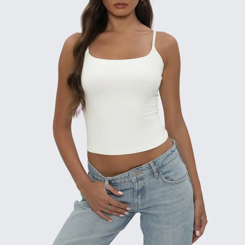 Strap vest, sexy hot girl, tight fitting with chest cushion, bottom layer, sleeveless top, fashionable and versatile