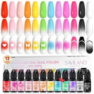 Airbrush Gel Nail Polish: 12 vitality Colors Set with Fine Mist Nail for Color Spray Perfect Nail Polish Nail Art Design