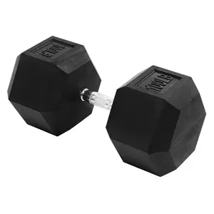 Signature Fitness Hex Single Dumbbell Weight Training Workout Equipment, 100 lb Signature Fitness Hex Single Dumbbell Weight Training Workout Equipment, 100 lb