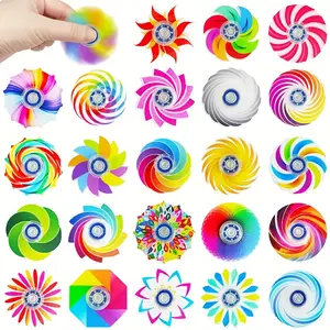 6/12/24/30 Pieces Pack of Colorful Acrylic Fidget Spinners - Party Gifts, Easter and Holiday Gifts, Cool Toys for Teenagers, Random Colors / Thanksgiving / Christmas Gifts, Easter / Christmas Stocking Stuffers, Christmas Stocking Stuffers