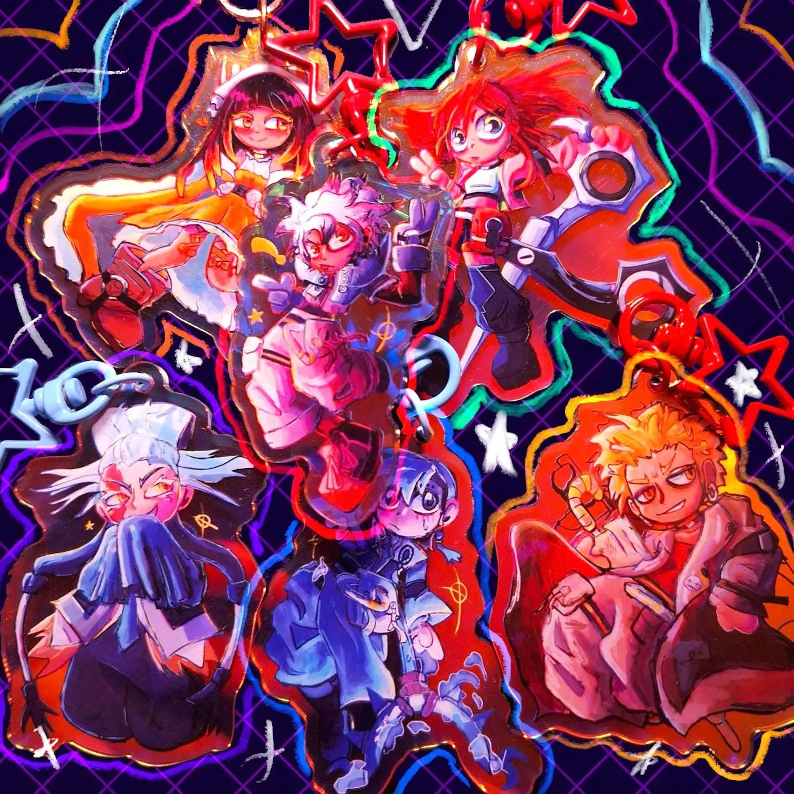 Gachi Holographic Keychains!! Rudo, Riyo, Amo, Enjin, Tamsy, and Zanka!!, Great For Daily Use Or As Thoughtful Little Gifts For Your Friends And Yourself