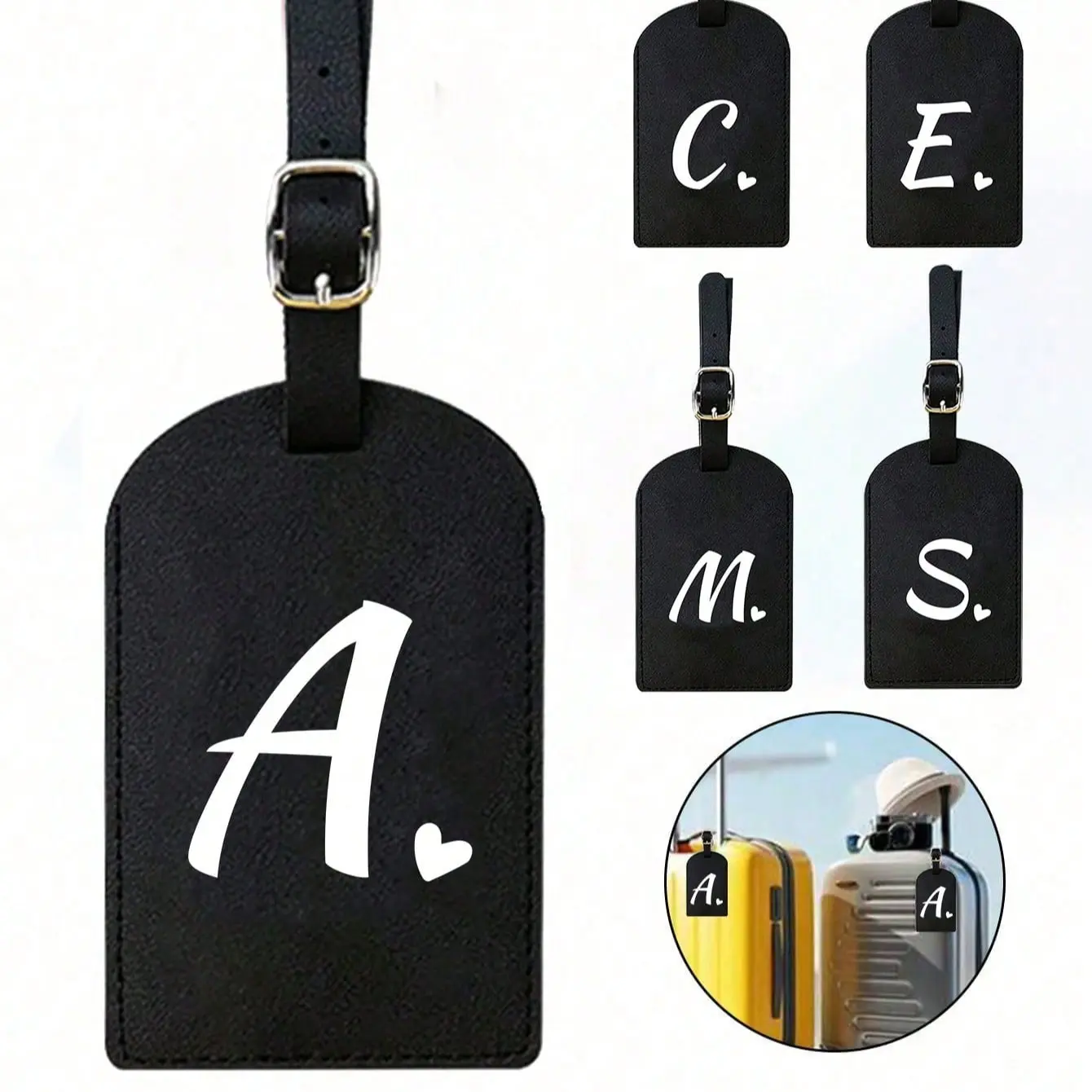 Personalized A-Z Luggage Tags, Privacy Cover Business Cards, Cute Travel Backpack Labels, Unisex Travel Essentials, Gift for Loved Ones