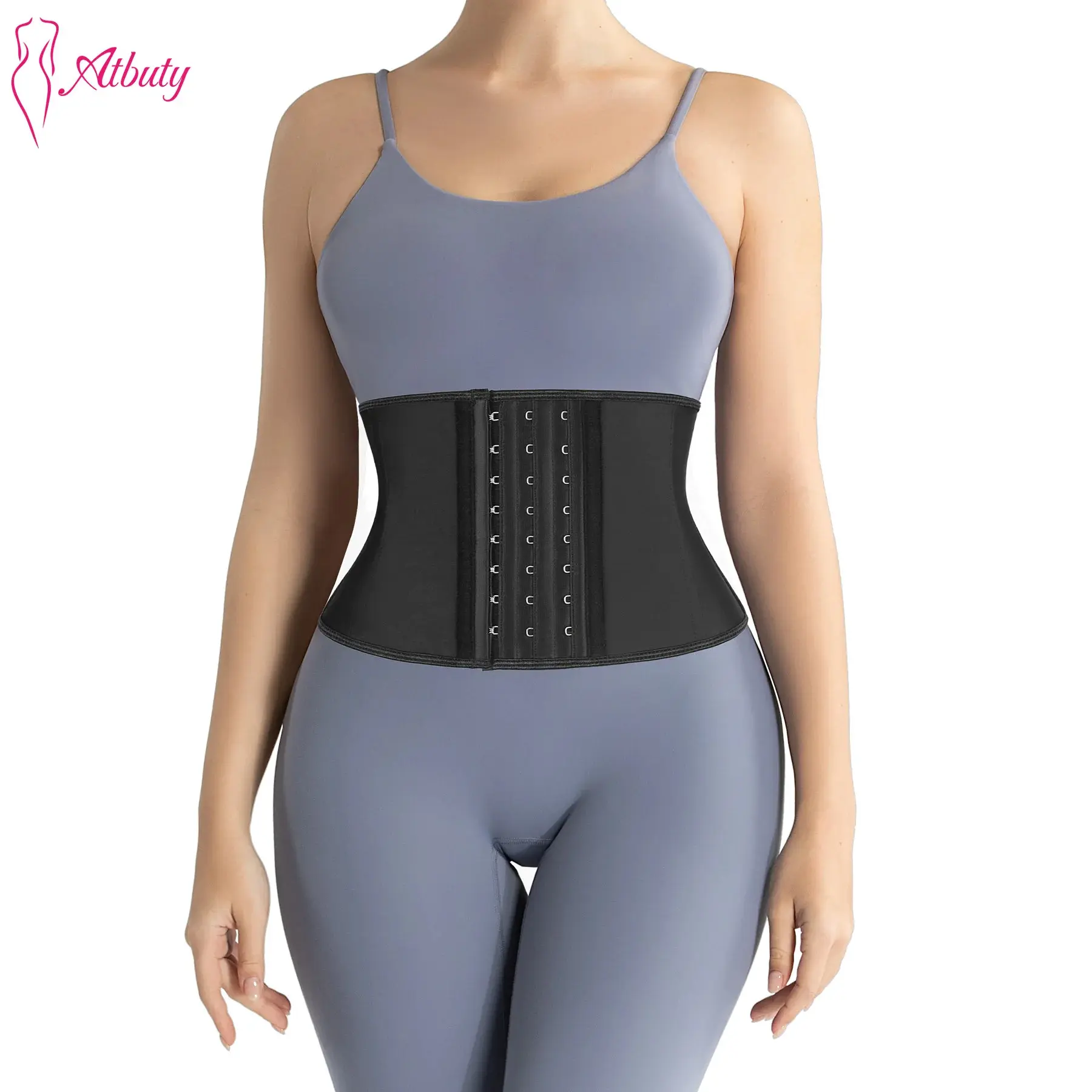 New Short Torso Waist Trainer 7 inch Latex Body Shape Wear Tummy Control Women Underbust Corset Shaper Shapewear Womenswear Underwear Lady Compression Sexy Comfort Basic Minimalist Spaghetti Strap