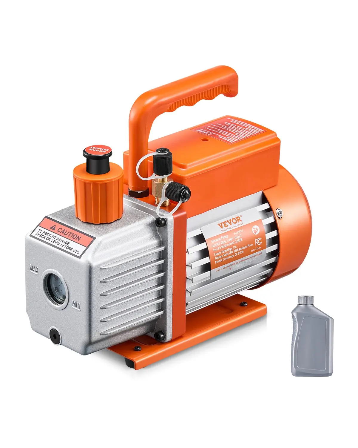 【Summerfinds】Vacuum Pump 3.5 CFM HVAC Single Stage Rotary Vane Vacuum Pump Oil Included