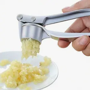 1 Piece Metal Garlic Crusher Manual Handheld Ginger Garlic Press, Easy to Use & Clean, Rustproof Heavy Duty Kitchen Gadget, Practical Cooking Tool & Essential Kitchen Accessories