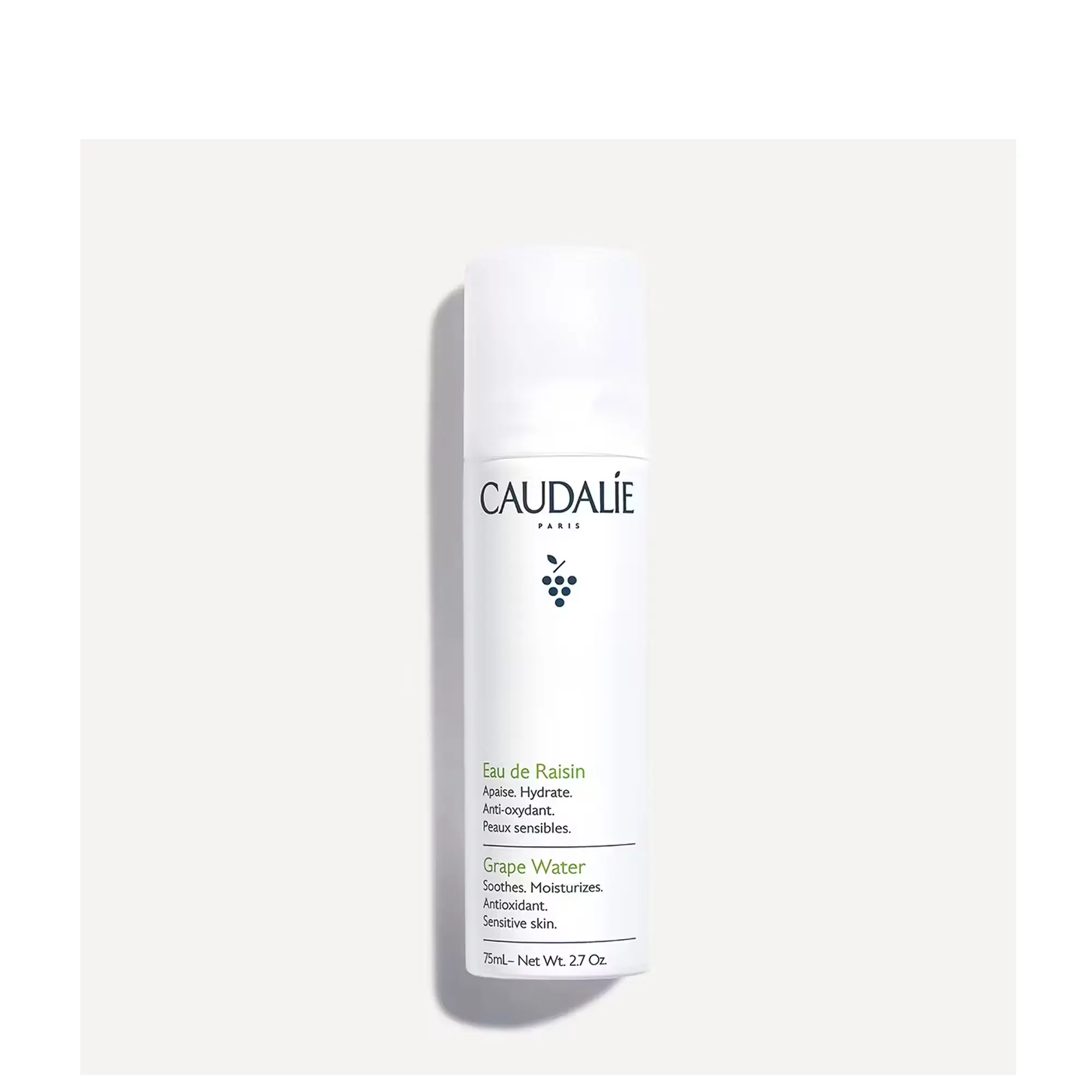 Caudalie Vinoclean Organic Plant-Based Facial Mist - Ultra-Hydrating, Makeup-Friendly, Soothing Moisturizer for Sensitive Skin, Lightweight, Redness-Relief, Travel Size 2.7oz