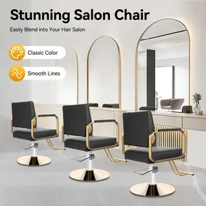 CNCEST Salon Chair 360° Rotating Barber Chair Hydraulic Adjustable Height Professional Stylist Chair for Hair Salon Spa 440 lbs Capacity (Multiple Colors)
