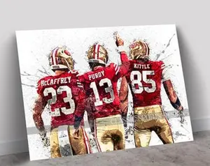 Christian McCaffrey Poster, Brock Purdy, George Kittle, San Francisco 49ers, Poster Print Unframed, Wall Art Print, Kids Decor, Man Cave Gift