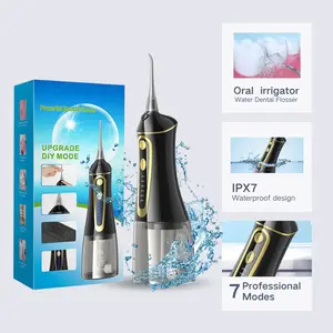 IPX7 Waterproof Electric Flossing Machine 320ML Capacity 7 Modes 6 Jet Techniques Gentle Gum Care Microbubble Water Flow Oral adult gift water  flosser  for  braces