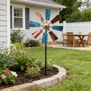 1 PCS Vintage Multicolor Windmill, Metal Wind Spinner Suitable for Garden, Garden Accessories, Courtyard Decoration Insert, Spring, Summer, Autumn Stylish Country Decoration, Father's Day, Mother's Day, Holiday Gift