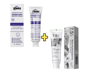 7.5% Hydroxyapatite Toothpaste for Sensitivity Relief & Fresh Breath + ZENVRSPurple Whitening Toothpaste with Lysozyme for Color Maintenance 120g/100g Set SP-6 Probiotic Whitening Toothpaste Daily Oral
