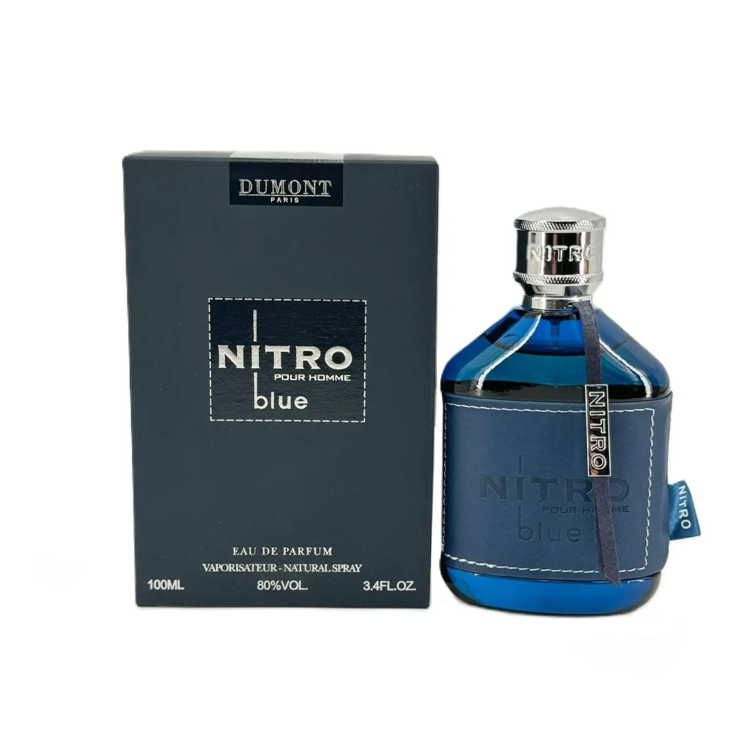 Dumont Nitro Blue EDP Perfume Fragrance for Men Adults, Long-Lasting Cologne Spray with Aromatic Citrus-Woody Scent, Amber Spice, Warm Spicy Kick & Spicy Cinnamon Hit, 3.4 fl.oz, Edp Cologne Spray, Alcohol Base, Spicy Woody Scent, Single Item
