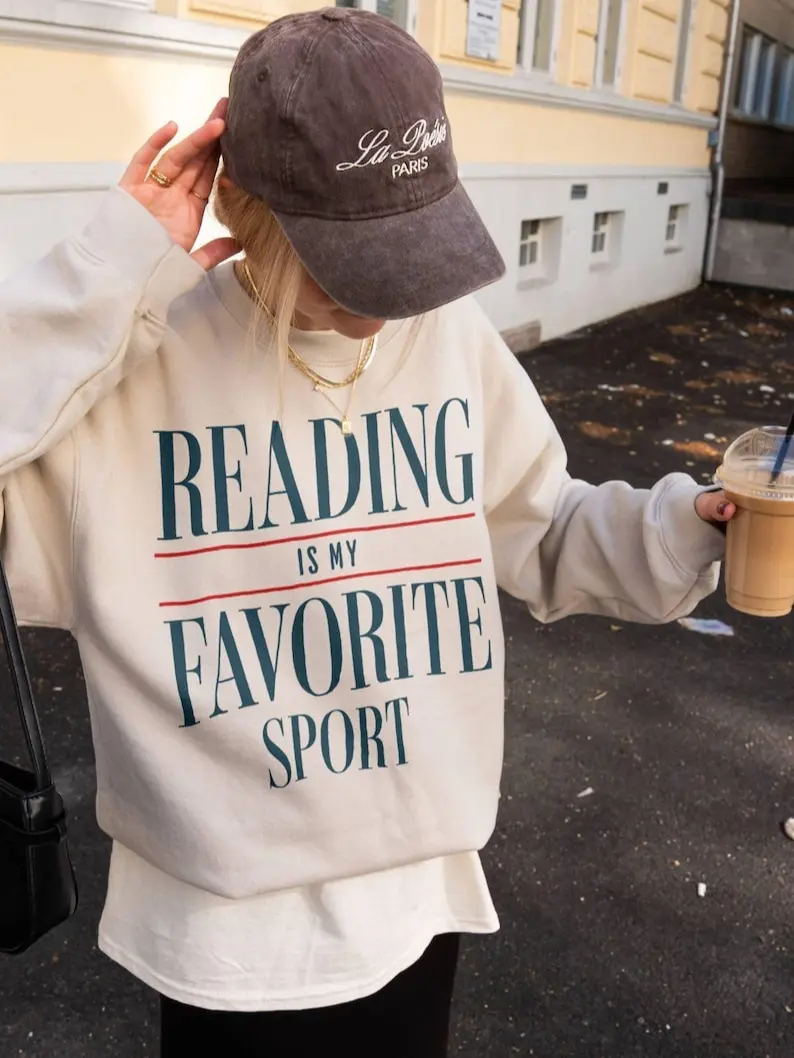 Reading is my favorite sport Sweatshirt, Vintage Reading Sweatshirt, Book lover gift, Bookish shirt, Bookworm, Reader Gift, Book crewneck