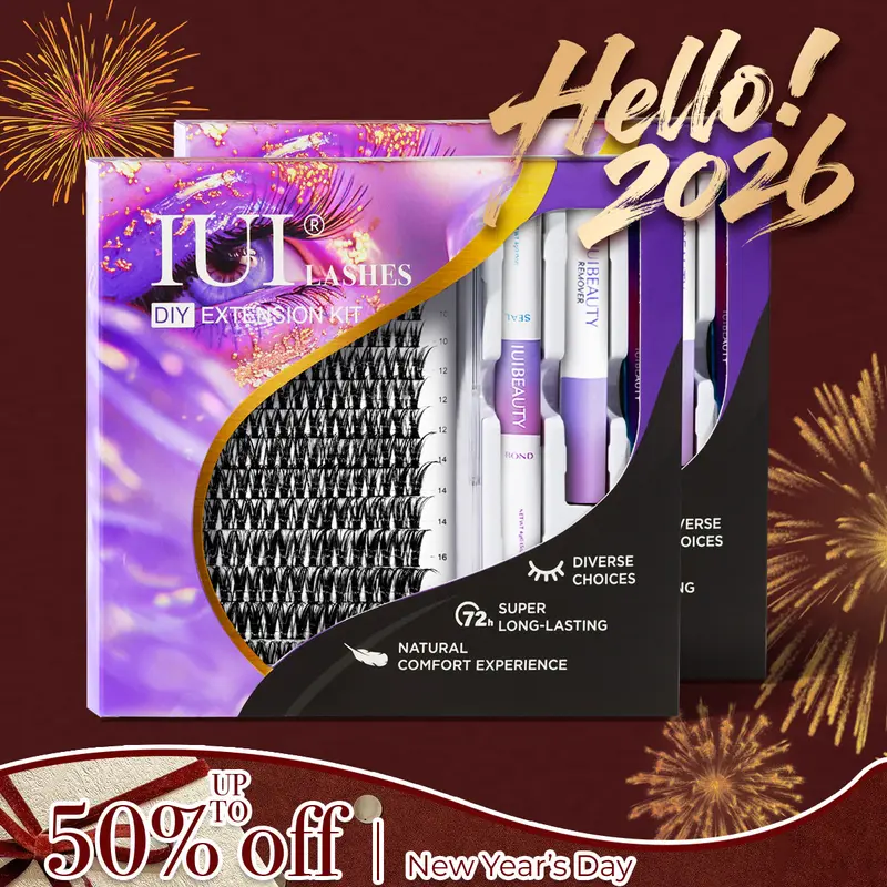 IUI Beauty-super huge amount 154pcs/168pcs/196pcs lash clusters. 0.05mm ultra-thin band,durable and soft individual waterproof lash extensions.Free tool kit with purchase,long-lasting bond and seal,remover,tweezers for perfect eye makeup for beginners.