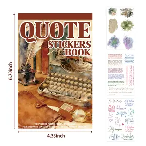 PRSTINCOL Quote Sticker Book - Vintage Graphic Decal Set with Motivational Inspirational Poetic Words for Journaling Aesthetic, DIY Scrapbooking Crafts