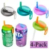 Happy-4/6/8-Pack BPA-Free Soda Can Lids with Straw, Lid Straw Set - Reusable Lids for Seltzer, Juice & Beverage, Silicone Straws Included, Sealing Tools for Soda Cans, Essential for families, traveling and picnics