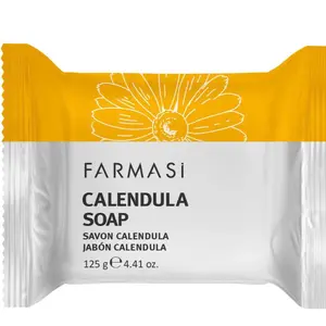 Calendula Soap 125g - Natural Cleansing & Gentle Skin Care Daily Cleanser Glycerin Body Wash with Calendula Oil & Soybean Oil