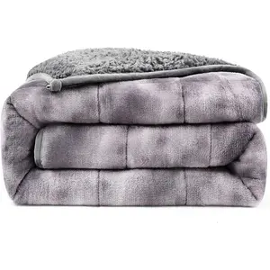 Ultra-Soft Weighted Blanket 15 lbs for Adults, Plush Sherpa Fleece Reversible Weighted Throw Comfort for Relaxation & Cozy Evenings, Hug-Like Security, Eve