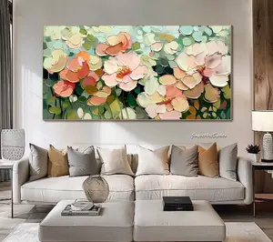 [SALE UP TO 50]Large Flower Painting on Canvas Original Abstract Floral Oil Painting Texture Wall Art Living Room Wall Art Gallery Wall Art Floral Wall Art