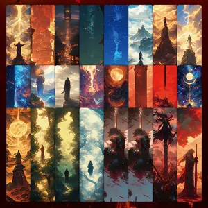 24pcs Fantasy Novels, Classic Quotes, Famous Scenes, Non Repetitive Series, Simple Hand Account, Artistic Creativity, Paper Bookmarks, Small Cards, Book Decoration Cards, Reading Annotation Cards