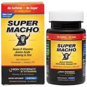 SuperMacho Advanced Nutritional Support Formula with Zinc & Ginseng and High Potency B Vitamins, 50 softgels