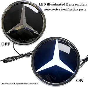 LED illuminated logo replacement parts Illuminated Star Hood Ornament for C/E/S Class - LED Emblem Upgrade LED Illuminated Emblem Glowing Car Logo Light Up Front Badge Illuminated Star