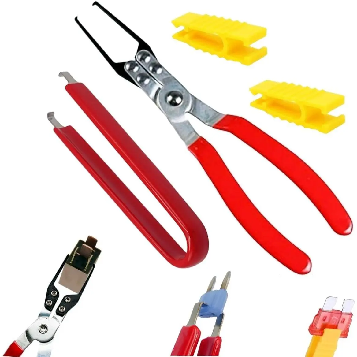 Relay Puller Pliers, 4-Pack Relay Fuse Remover Tools, Automotive Relay FMM  Puller Tool,    Terminal Wiper Remover