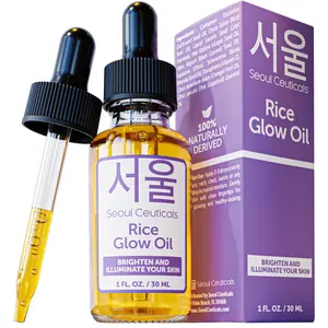 SeoulCeuticals Rice Bran Oil for Skin - Korean Skin Care Facial Glow Oil With Squalane & Vitamin E - Cruelty Free K Beauty Skincare for Glass Skin 1oz