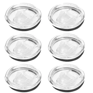 6 pcs 20 oz Tumbler Lids, Suitable for 20 oz Tumbler cups, transparent reusable cup lid, leak proof drinking water seal lid, suitable for coffee, home, office, travel