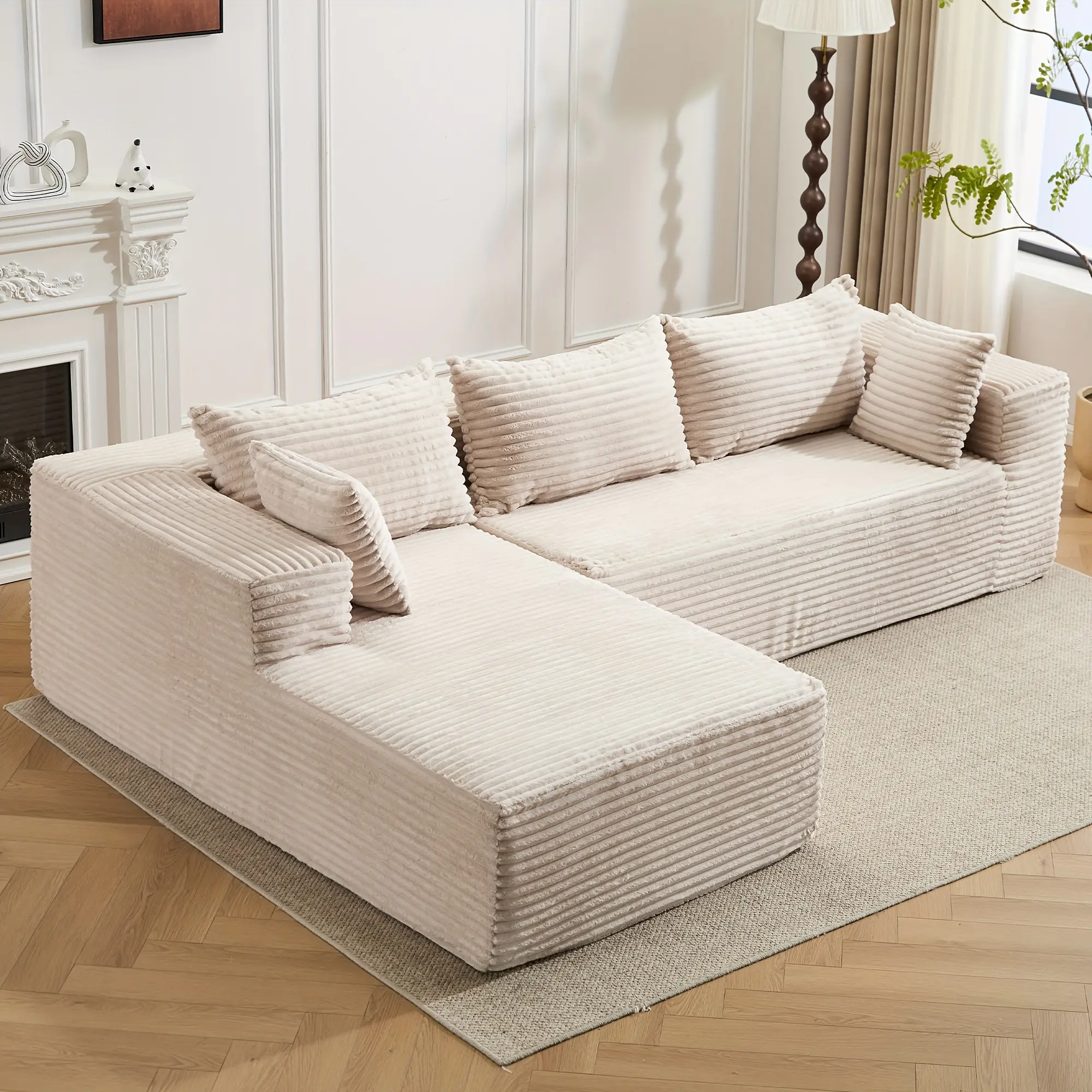 Black Oversized Modular L-Shaped Recliner Sofa Set - Upholstered Couch, Cloud-Like Deep-Seated Indoor Furniture, No Assembly Needed, Ideal for Modern Living Rooms & Apartments