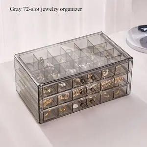 Transparent Jewelry Storage Box Multi-layer Large Capacity Ring Earrings Necklace Bracelet Home Internet celebrity Drawer Jewelry Box Organiser jewelry organizer jewelry box jewelry organizer