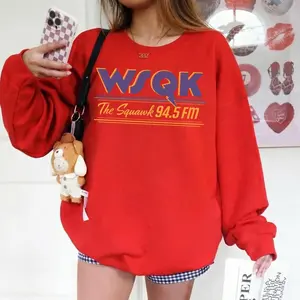 [Sale off up to 50%] WSQK The Squawk Sweatshirt, WSQK The Squawk 94.5 FM Radio, Vintage Sci-fi 80s Nostalgic Crewneck Shirt, Retro Sweatshirt Gift, streetwear graphic tee