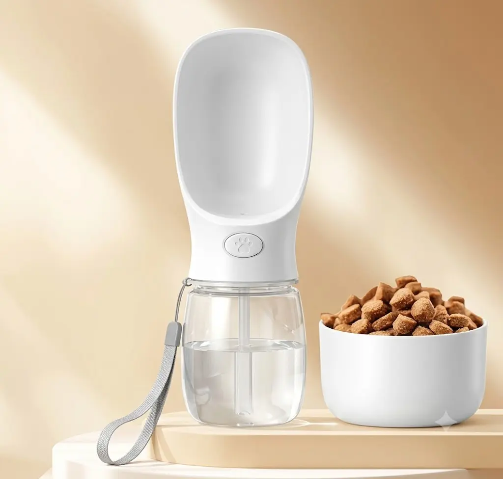 350ml Portable 2-in-1 Dog Water Bottle, Leak-Proof Pet Travel Dispenser with Bowl/Dish, Not Smart Devices