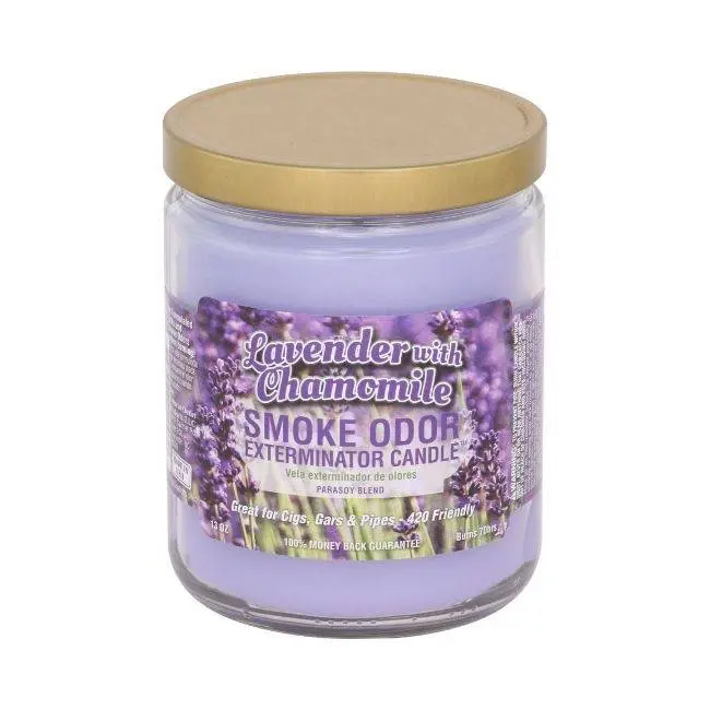 SMOKE ODOR EXTERMINATOR 13oz Single Jar Glass Jar Candle - Non-Toxic Odor Eliminator, Home Fragrance, Decorative Household Candle, Assorted Aromas, Up to 70 Hours Burn Time, Home Supply & Decor Accent