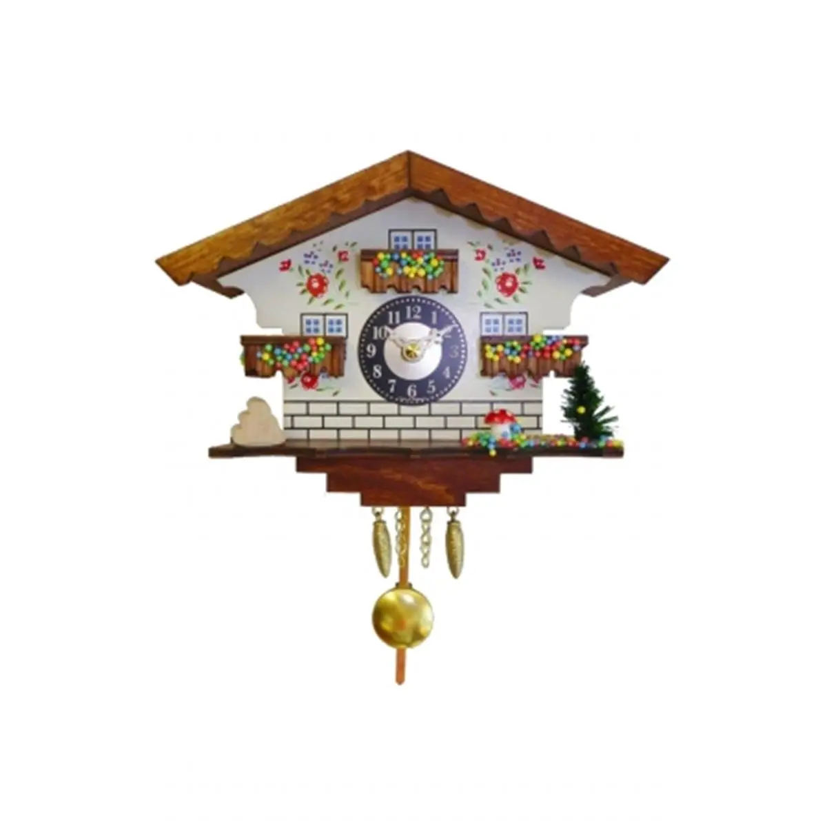 Mini Musical Battery-Operated House-Shaped Alarm Clock with Beaded Decor - 3.25d x 7w x 3.25h in. - Indoor Home Decor Accent, Battery-Requires Home Supplies, Alarm Clocks, 3.25 D X 7 W X 3.25 H In.