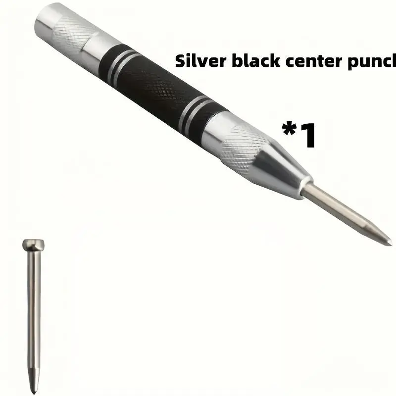 Center Punch, Heavy Duty Steel Spring Center Punch With Adjustable Tension Punching Tool, Hand Tools, Smooth Hole Puncher, Suitable For Metal, Wood, Glass, Plastic And DIY Enthusiasts
