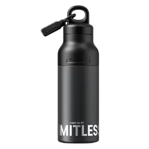 UNIQNOVA Treadless Water Bottle Stainless Steel Insulated Ceramic Coating 17oz/500ml BPA-Free Press Open No Thread Drinkware Flasks Metal Insulation