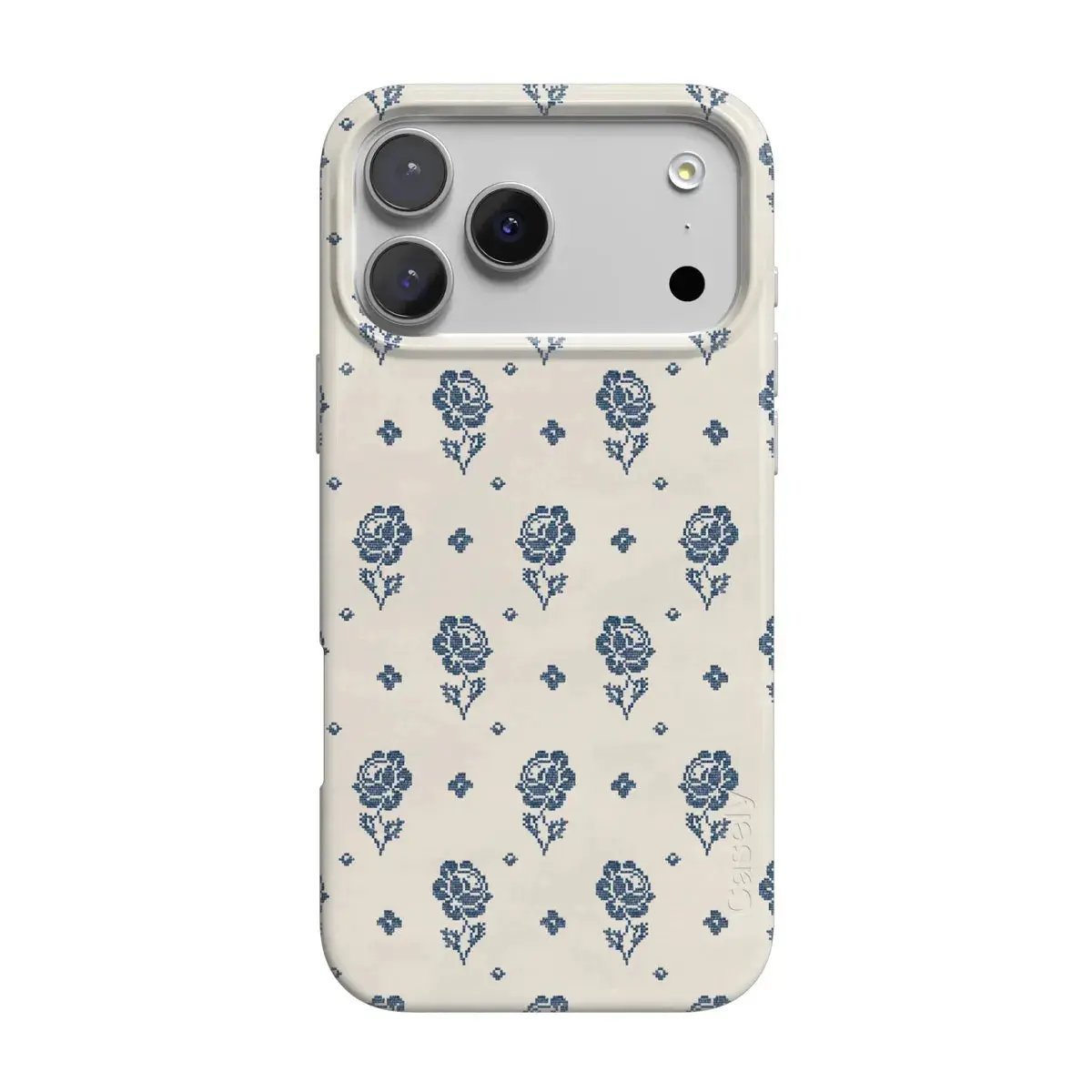 Casely iPhone 17 Pro Case | Seaside Stitch | Vintage Roses | Compatible with MagSafe | Classic Ultra Thin Design