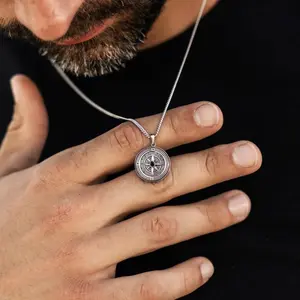 Compass Pendant - Sterling Silver
