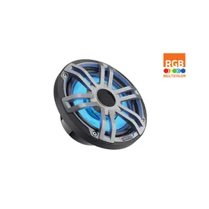 Hertz HEX 6.5 S-LD-G 6.5" 50W RMS 4-Ohm Marine Coaxial Speakers with RGB LEDs Gray Sport Grilles (Pair)