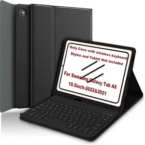 Case for Samsung Galaxy Tab A8 10.5-Inch, Lightweight Vertical Keyboard Cover, Bluetooth-compatible Wireless Keyboard, Protective Cover for Sm-X200/x205/x207