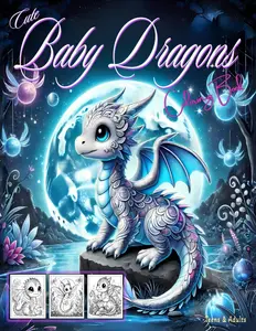 Cute Baby Dragons: Coloring Book