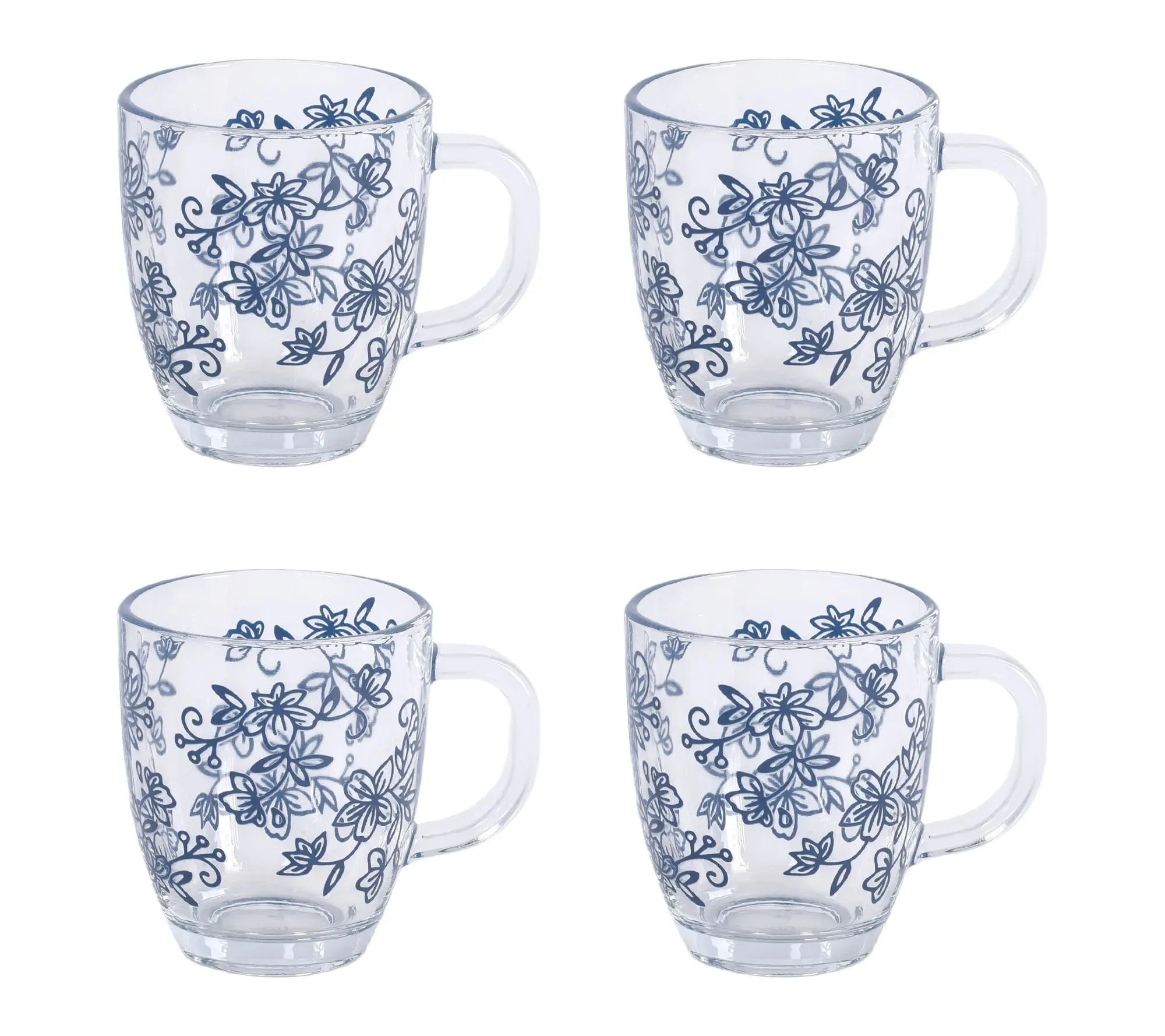 Temp-tations Set of (4) 12-oz Borosilicate Glass Mugs Temp-tations Set of (4) 12-oz Borosilicate Glass Mugs