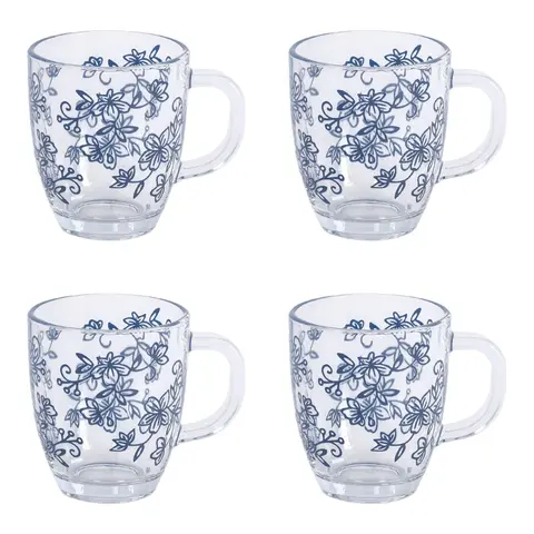 Temp-tations Set of (4) 12-oz Borosilicate Glass Mugs