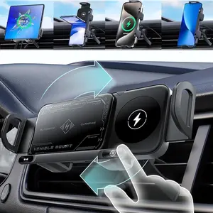 Smart Dual-Function Car Phone Holder & Wireless Charger, Easy Installation, Automatic Rotation, Fast Charging, Compatible with Smartphones & Tablets