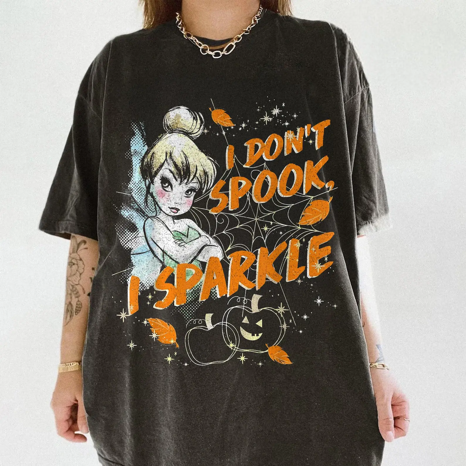 I Don't Spooky I Sparkle Tinkerbell Shirt, WDW Spooky Season Shirt, Halloween Fairy Tee, Cute Halloween Shirts, Trick or Treat Tee