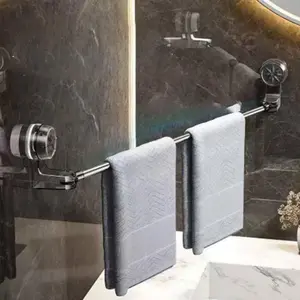 Suction Cup Towel Rack for Bathroom No Hole Installation Stretchable Towel Rod Space Saving Bath Towel Organizer Practical Suction Space Saving Design Multipurpose Usage Gift Ready Durability Assurance