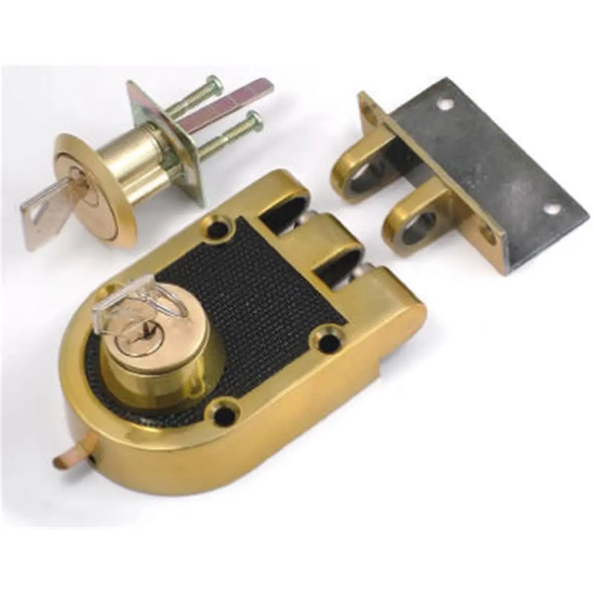 Belwith 1125-SP Double Cylinder Interlocking Deadbolt - Entry-Resistant Door Hardware, Safety Lock with Shutter Guard, Lock Latches & Bolts, Mechanical Latching Dead Bolts for Home Security
